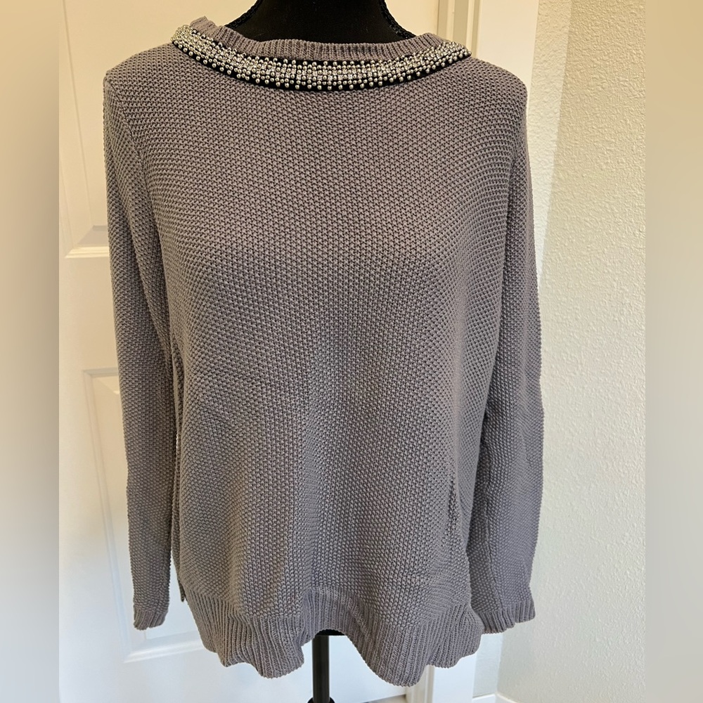RD Style - Embellished Neckline Crossback Sweater